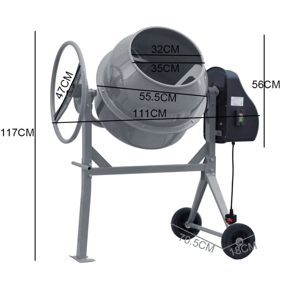 Durable and Versatile Cement Mixer with Easy Movement