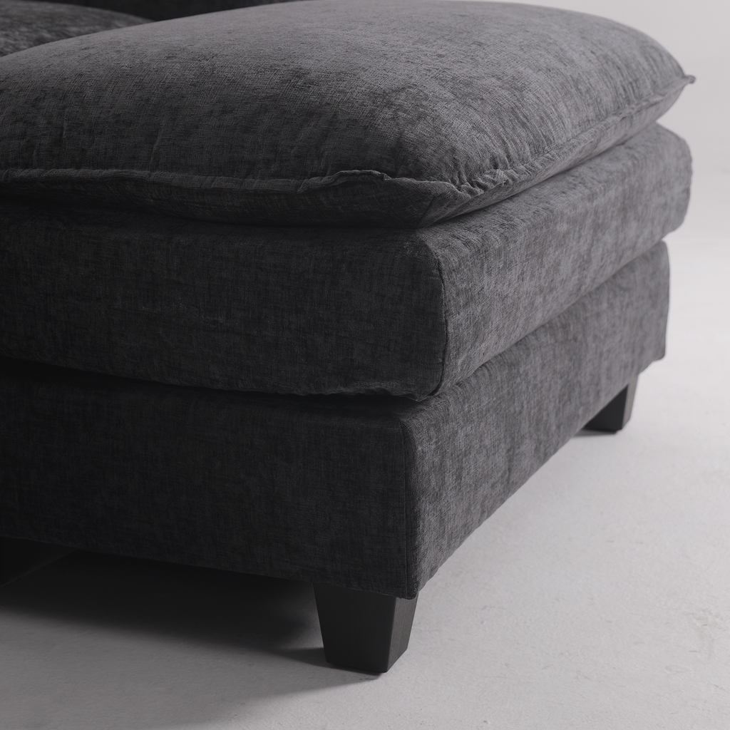 Modular Sofa Set with Chenille Upholstery and Wooden Frame