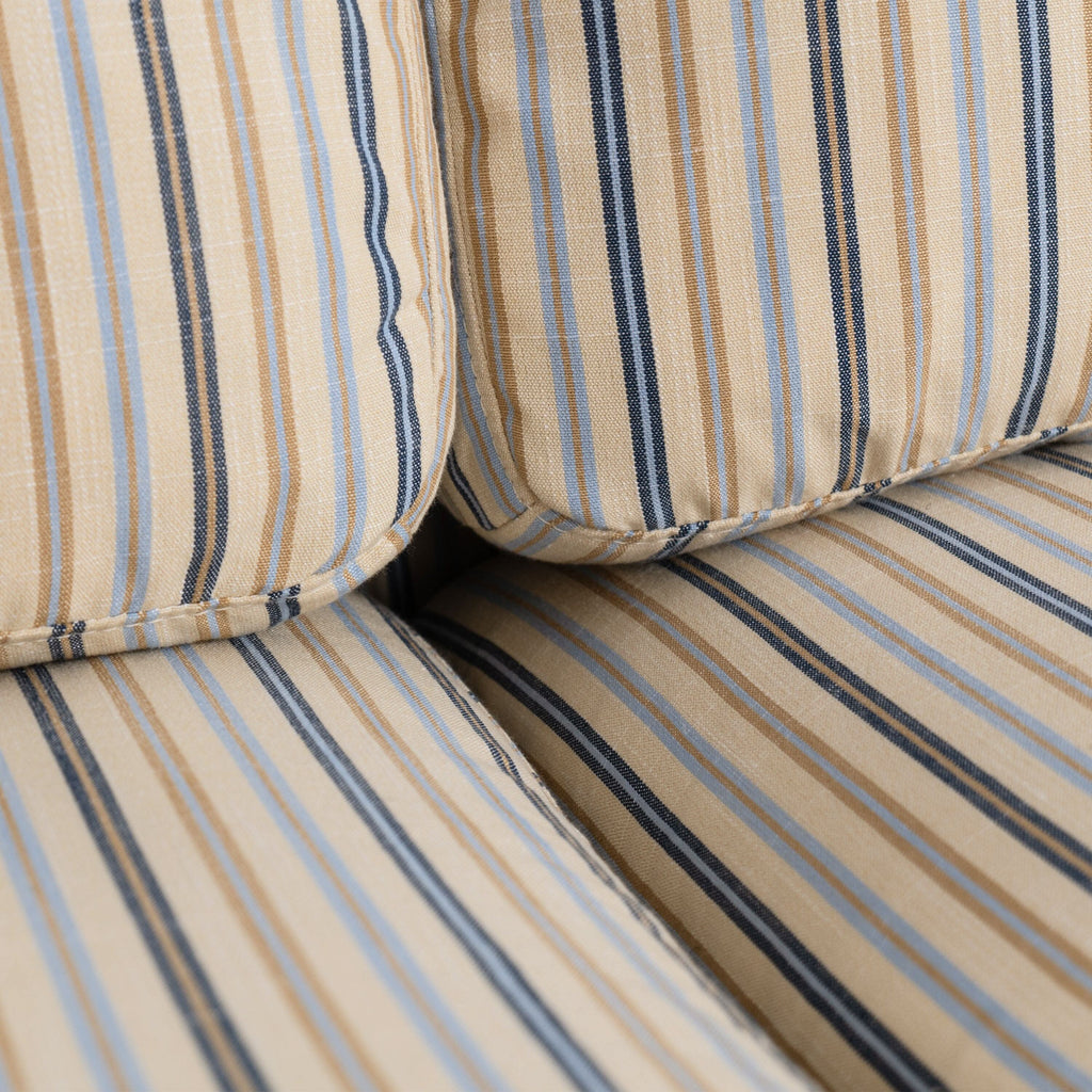 Cottonfy 3 Seater Striped Sofa with Removable Covers and Skirted Design