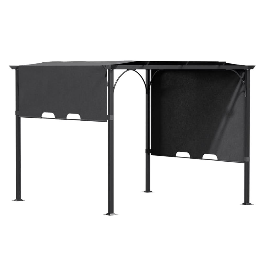 3x3x2.3m/3x4x2.3m Dark Grey Pergola Style Shade Canopy with Adjustable Roof