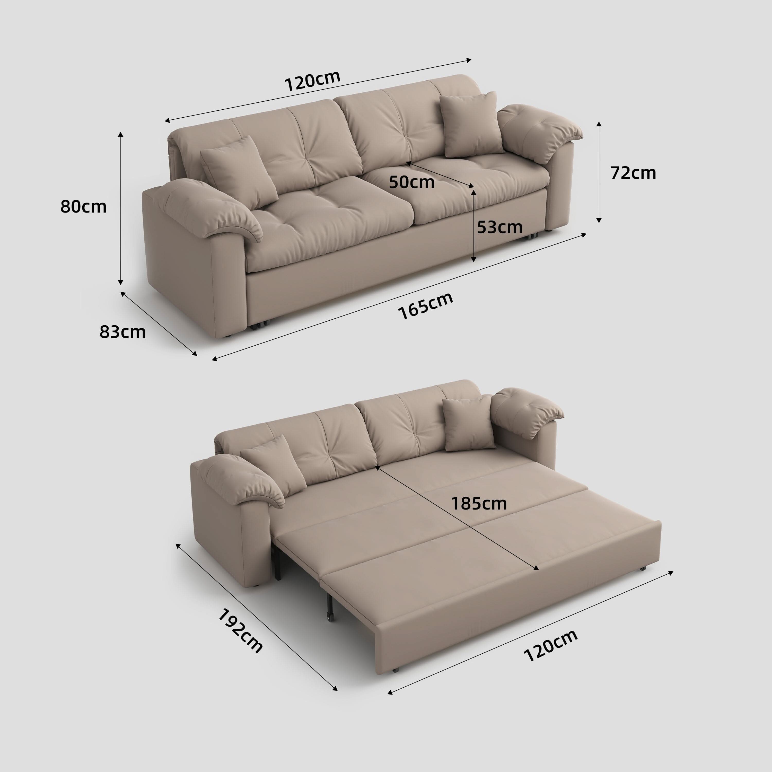 Cottonfy Multifunctional Sleeper 3 Seater Sofa Bed with Storage Space