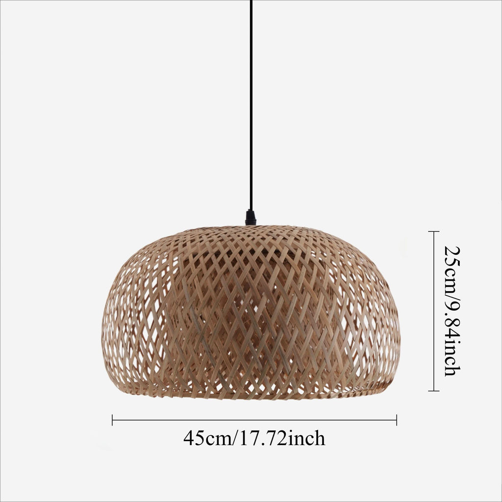 Lightsin Vintage Handwoven Bamboo Dome Pendant Light