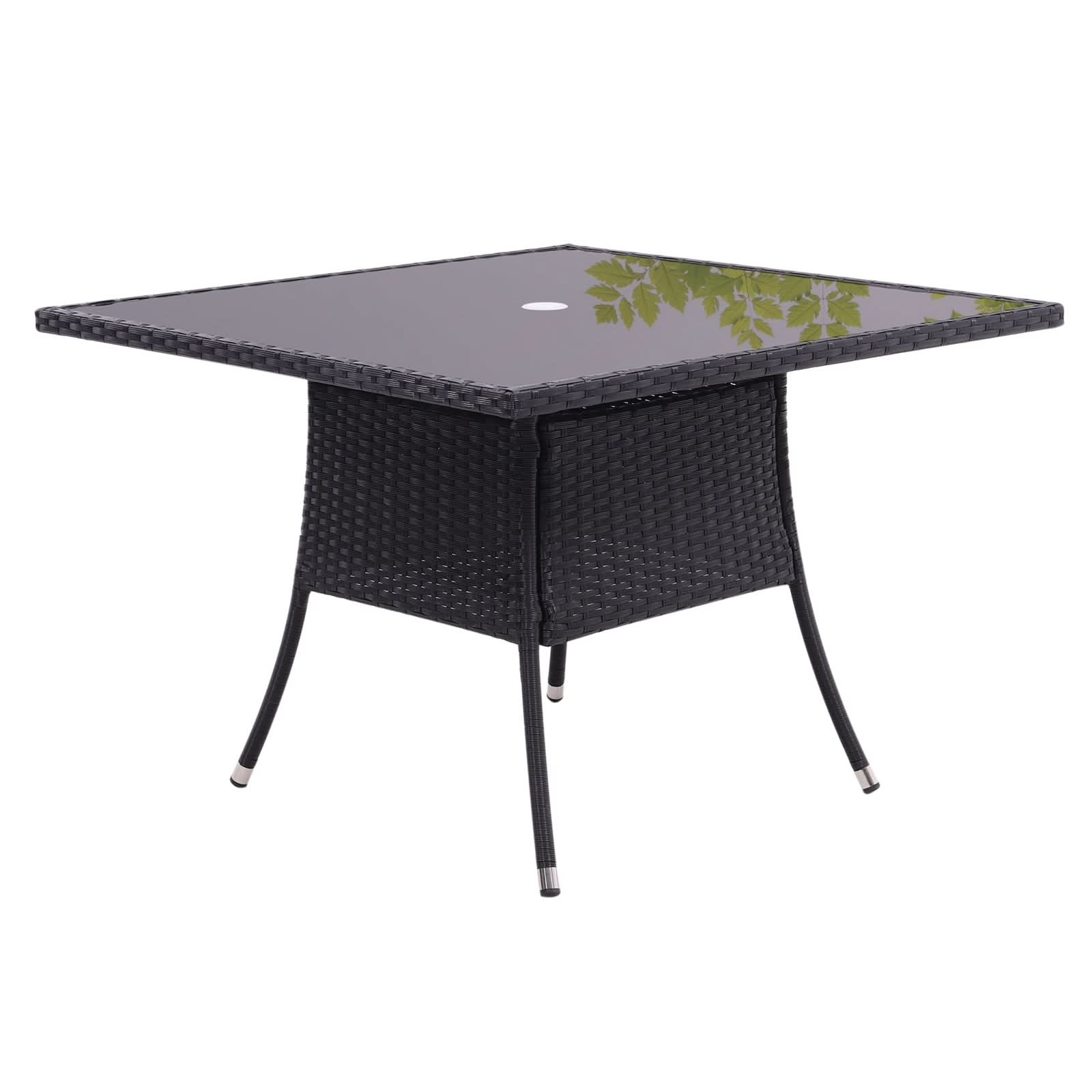 Round/Square Rattan Garden Table & Parasol Hole