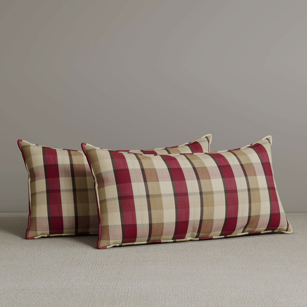 ‍Exclusive Waist Cushion in Red Checkered Cotton Linen, 56*27*12 CM (100% off)