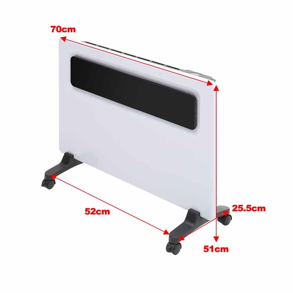 Floor-standing wall-mounted dual-use black and white heater with LED display - 1000W/1500W/2000W