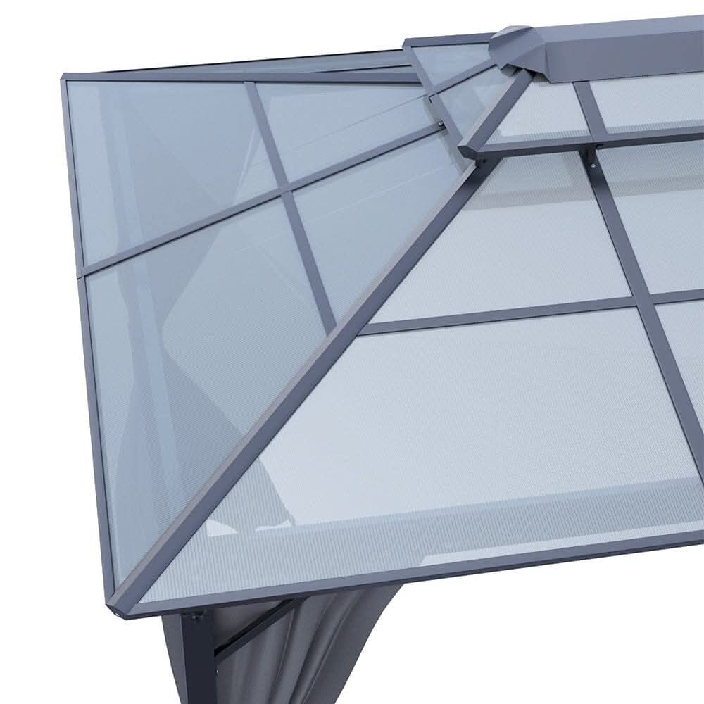 3*3.6*2.7m Iron and Aluminium Double Foof Sun Canopy