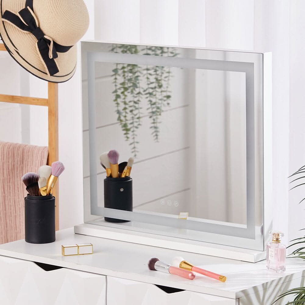 Contemporary Rectangle Vanity Mirror with LED Lights