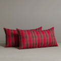 ‍Exclusive Waist Cushion in Garnet Red Checkered Cotton Linen, 56*27*12 CM (100% off)