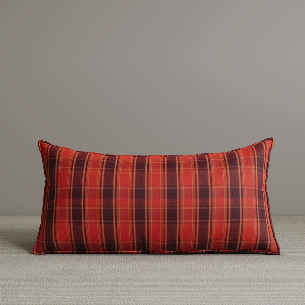 ‍Exclusive Waist Cushion in Autumn Spice Checkered Cotton Linen, 56*27*12 CM (100% off)