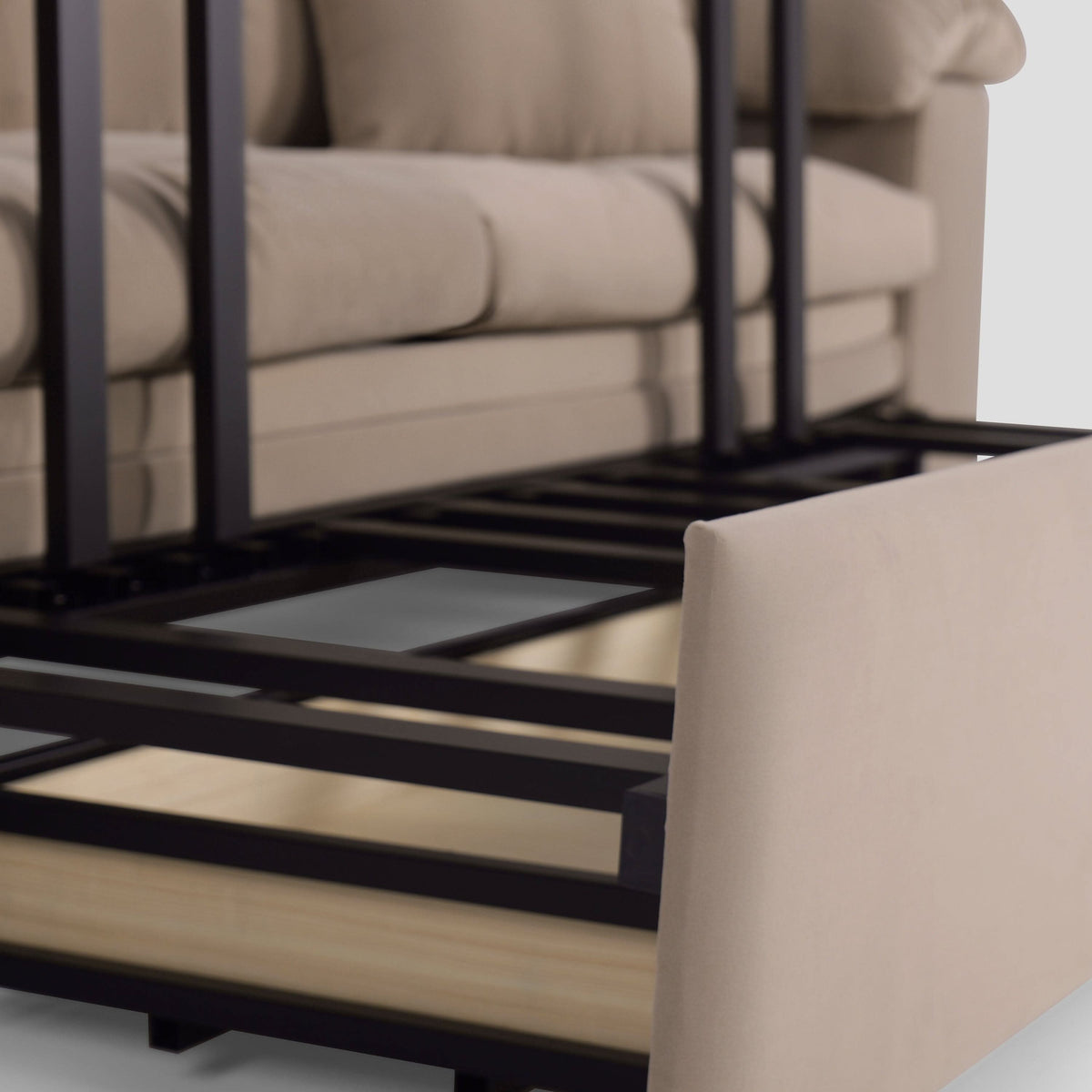Cottonfy Multifunctional Sleeper Pull Out 2 Seater Sofa Bed with Storage Space