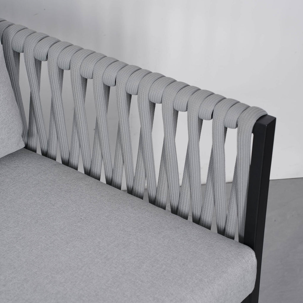 4 Piece Aluminium Outdoor Sofa Set with Glass Table Garden Furniture