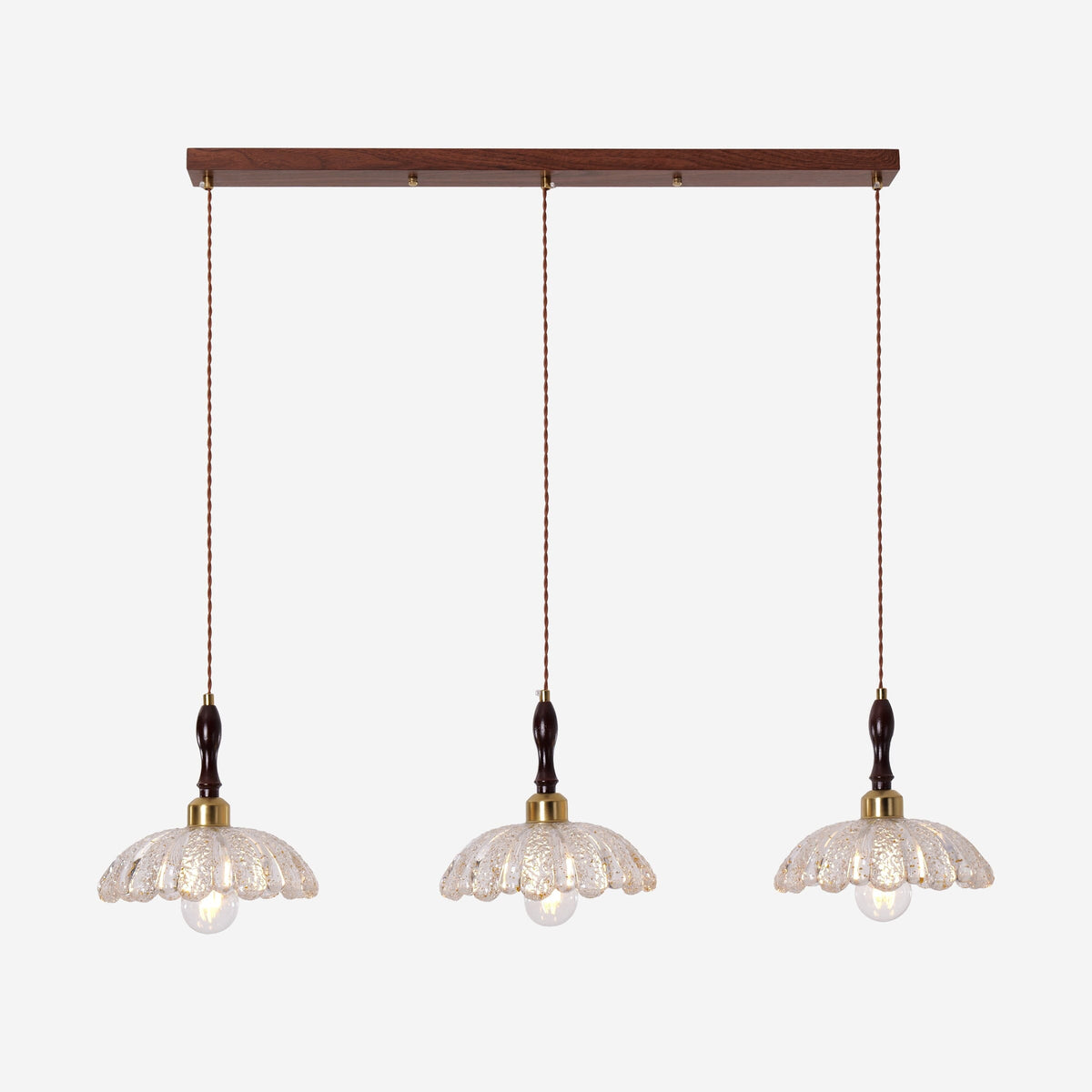 3-Light Walnut Resin Mini Pendant Light | Adjustable Bar Ceiling Lamp