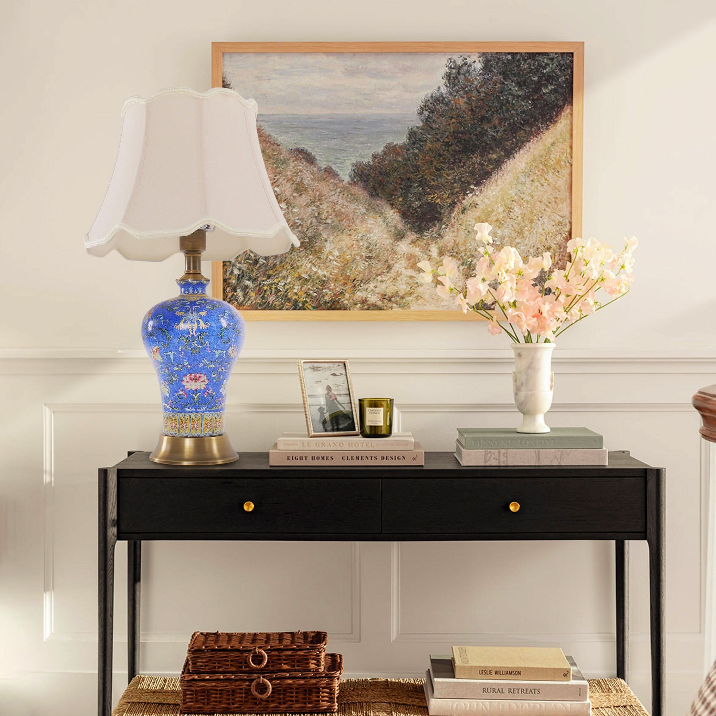 Lightsin Elegant Handcrafted Ceramic Table Lamp Collection with Floral Design