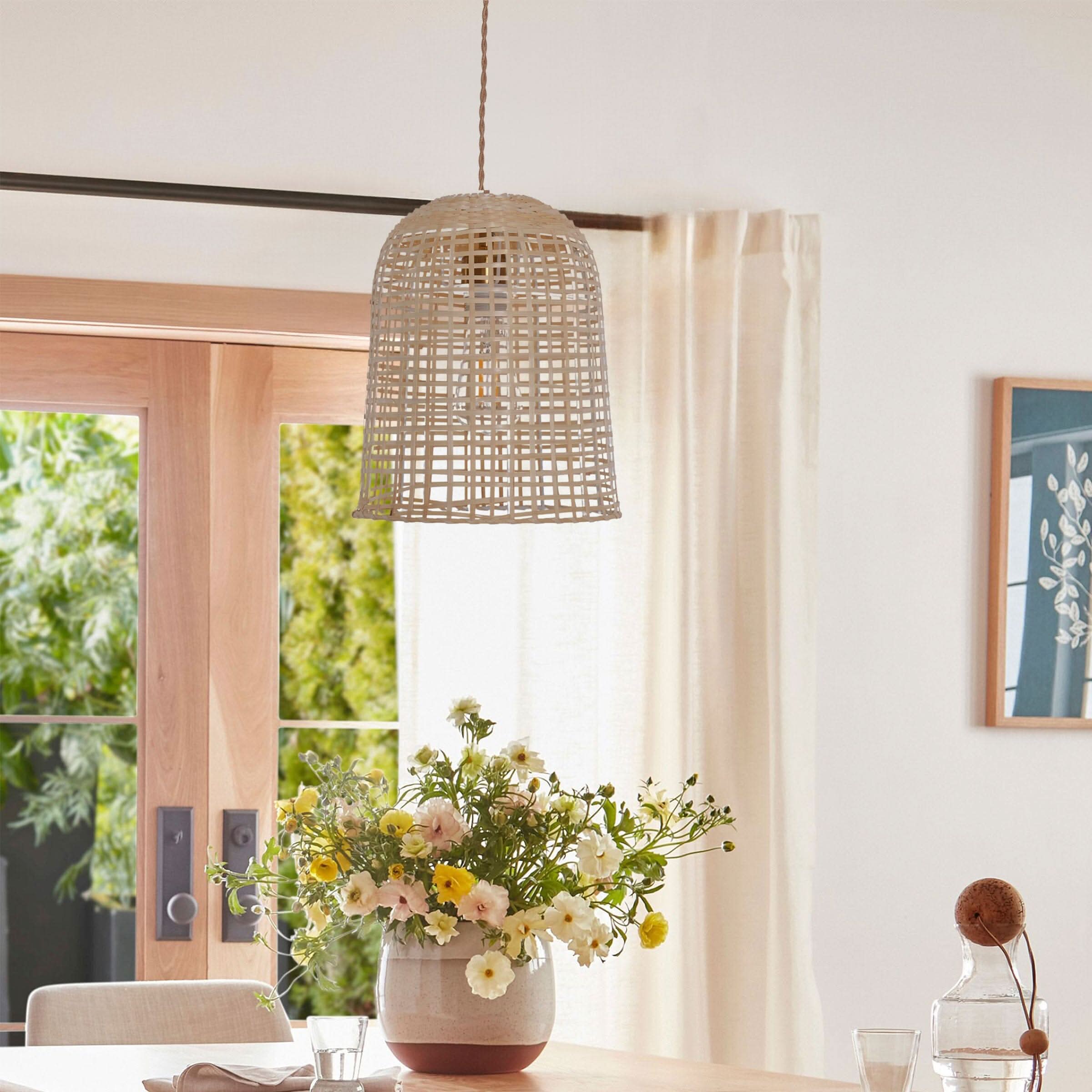 Lightsin Cella-Eco-Friendly Natural Woven Bamboo Pendant Light for Cozy Ambiance
