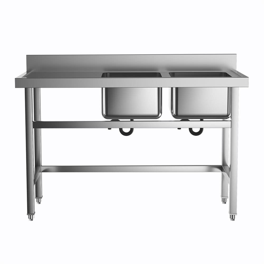 4ft Stainless Steel Kitchen Commercial 3-compartment Sink with Drainboard
