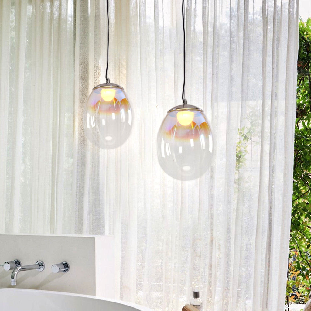 Lightsin Pendant Ceiling Light with Elegant Nebula Coloured Glass