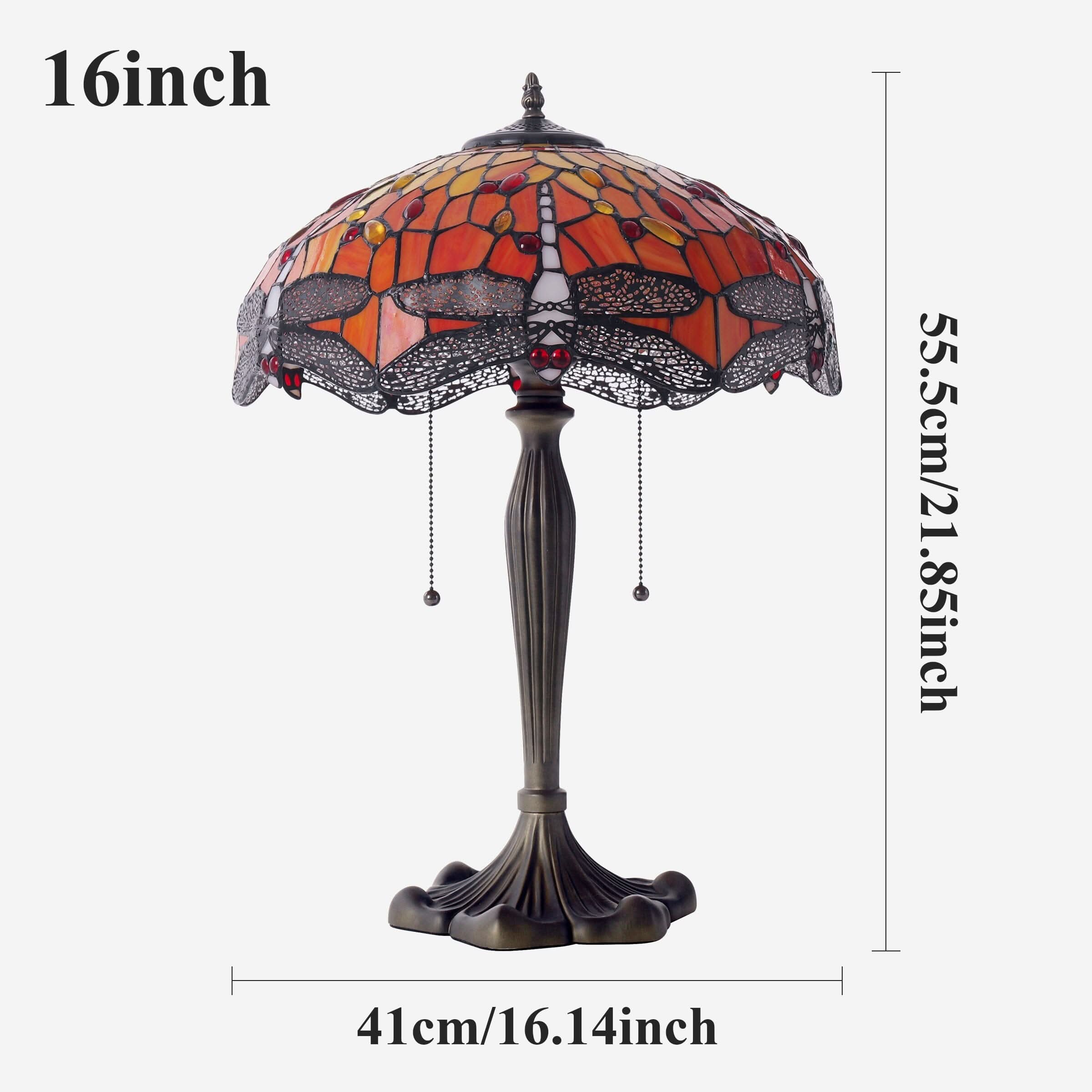 Lightin Tiffany Table Lamp | Handcrafted Stained Glass Dragonfly Series