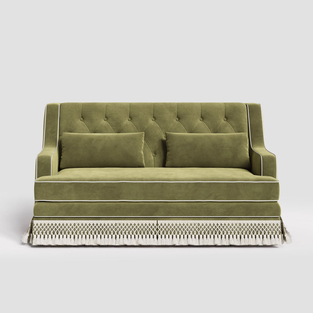 Cottonfy Fringe Skirt Sofa Velvet Linen Comfort Relaxed Living