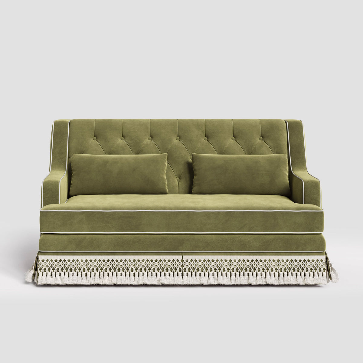 Cottonfy Fringe Skirt Sofa Velvet Linen Comfort Relaxed Living