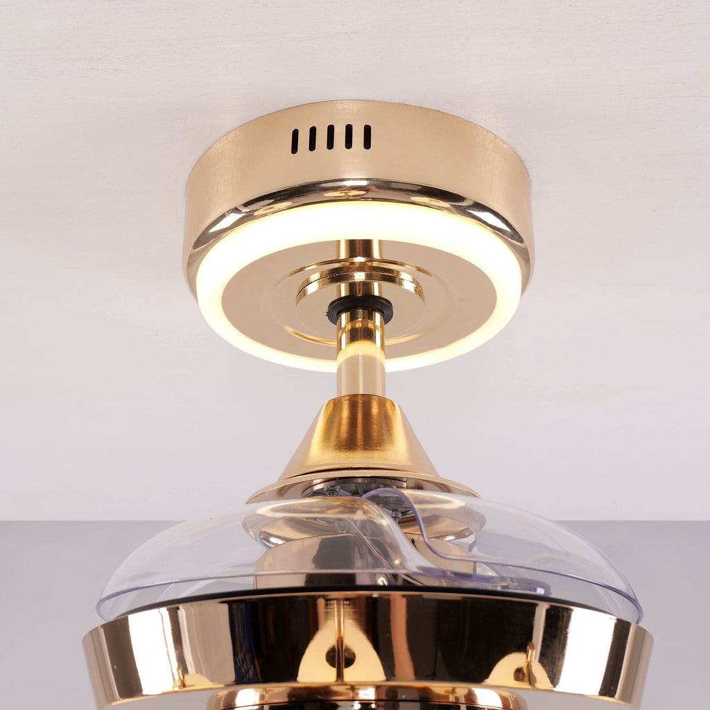 Lightsin Ceiling Fan Light with 6-Speed Control in Copper and Acrylic