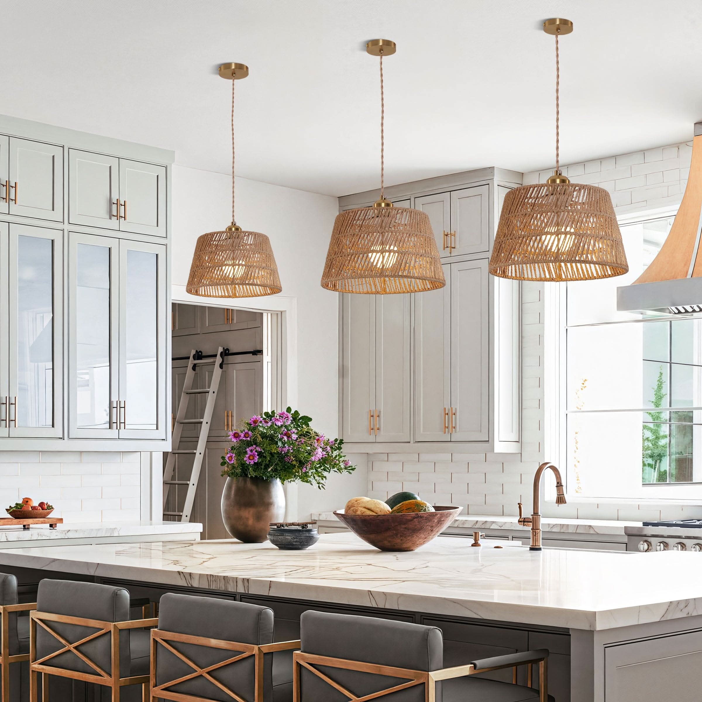 Lightsin Handcrafted Warm Rustic Paper Rope Pendant Light