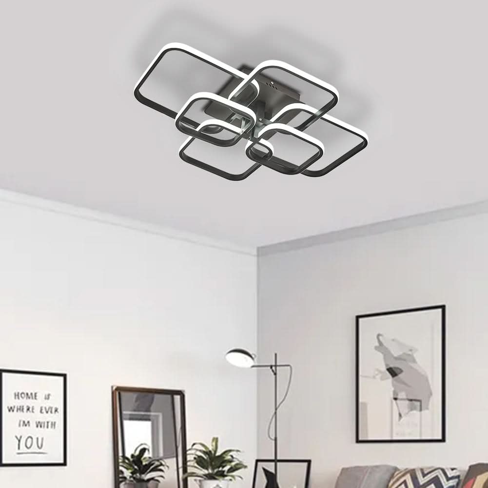 Modern LED Ceiling Light with 6 Squares 102W Flush Mount Pendant Light