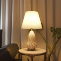 ‍Lightsin 3D Pure White Ceramic Spiral Vase Table Lamp with Fabric Shade (100% off)