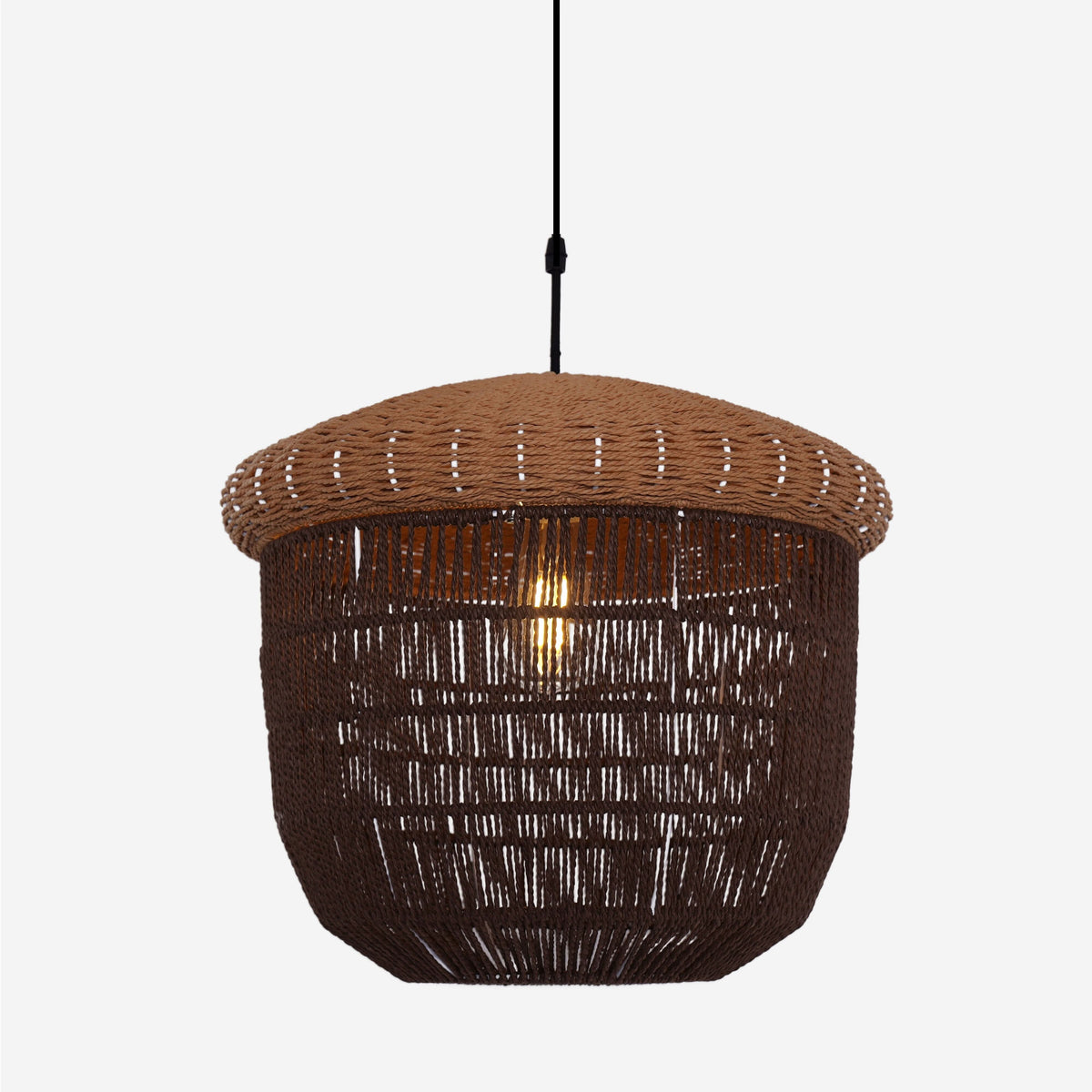 Lightsin Rustic Paper Rope Pendant Ceiling Light – Handwoven Eco-Friendly Light Fixture for Living Room, Dining, and Bedroom Ambiance