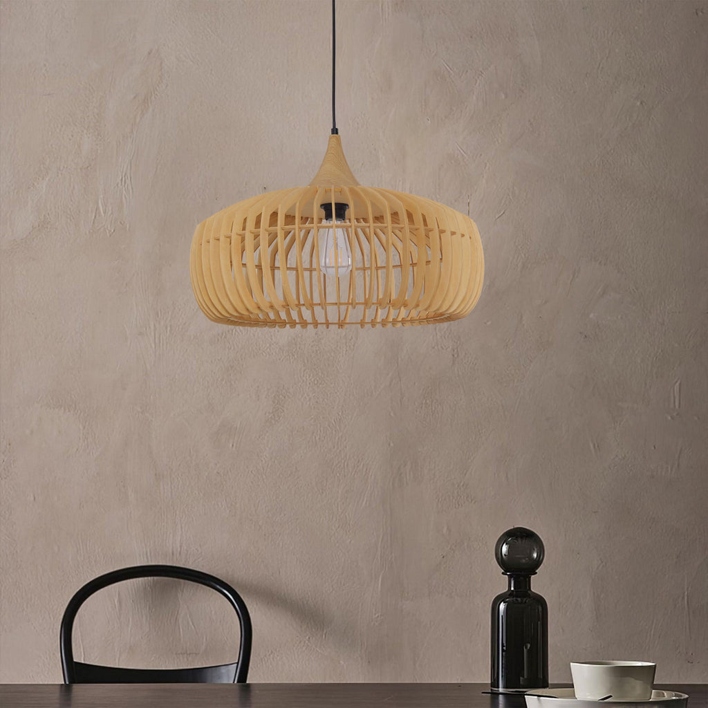 Glyph-Lightsin Rustic Iron Woven Rattan Pendant Light for Dining Room, Reading Corner & Bedroom