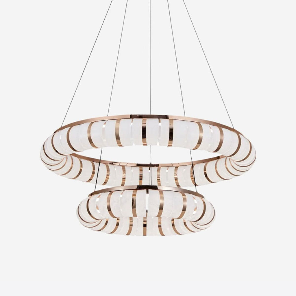 Lightsin Dual-Ring Modern LED Pendant Light with Adjustable Suspension