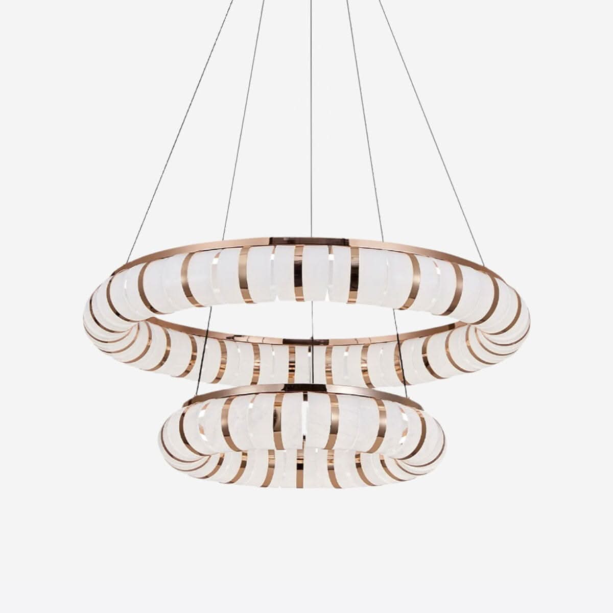 Lightsin Dual-Ring Modern LED Pendant Light with Adjustable Suspension