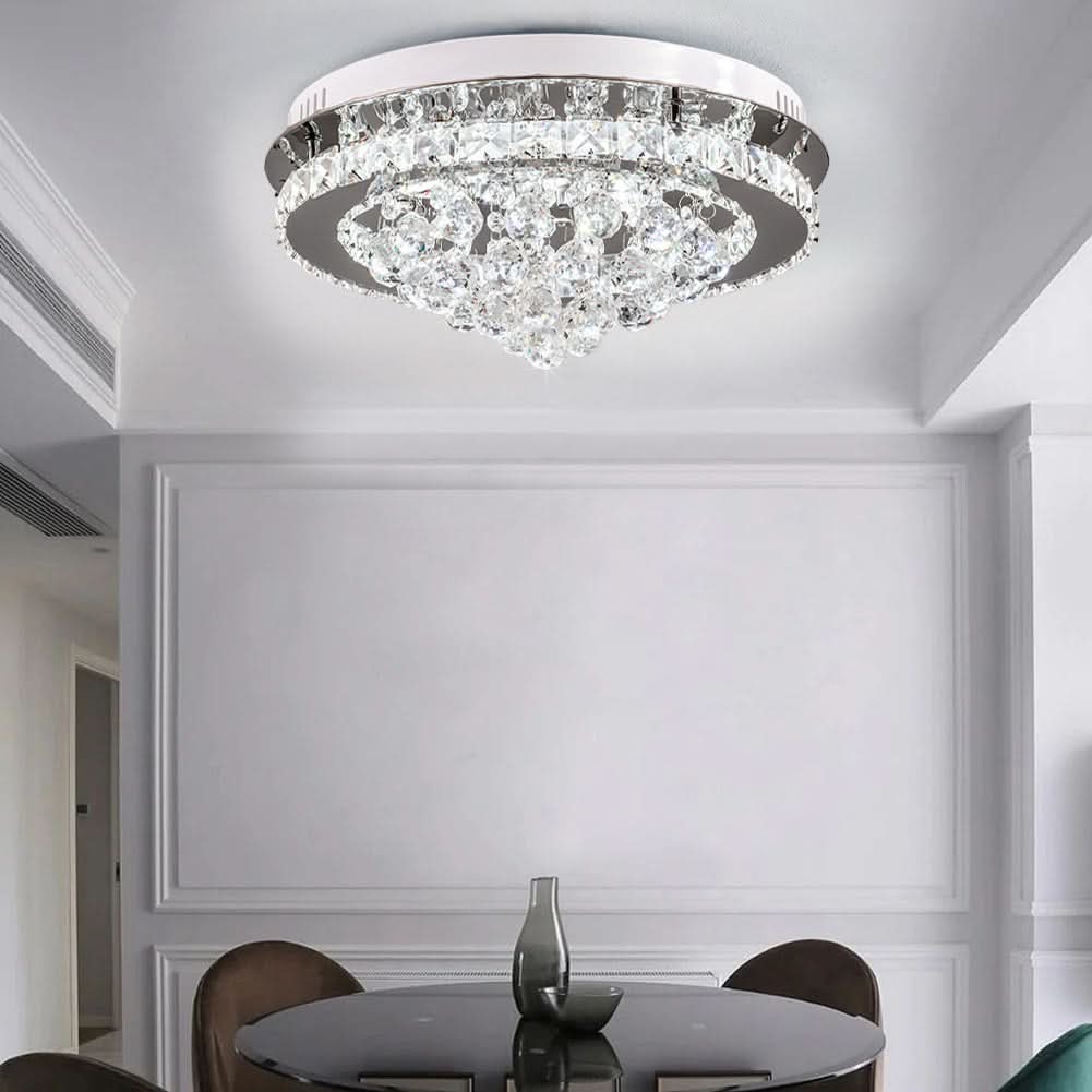 LED Ceiling Light Chandelier Lamp with Crystal Droplets