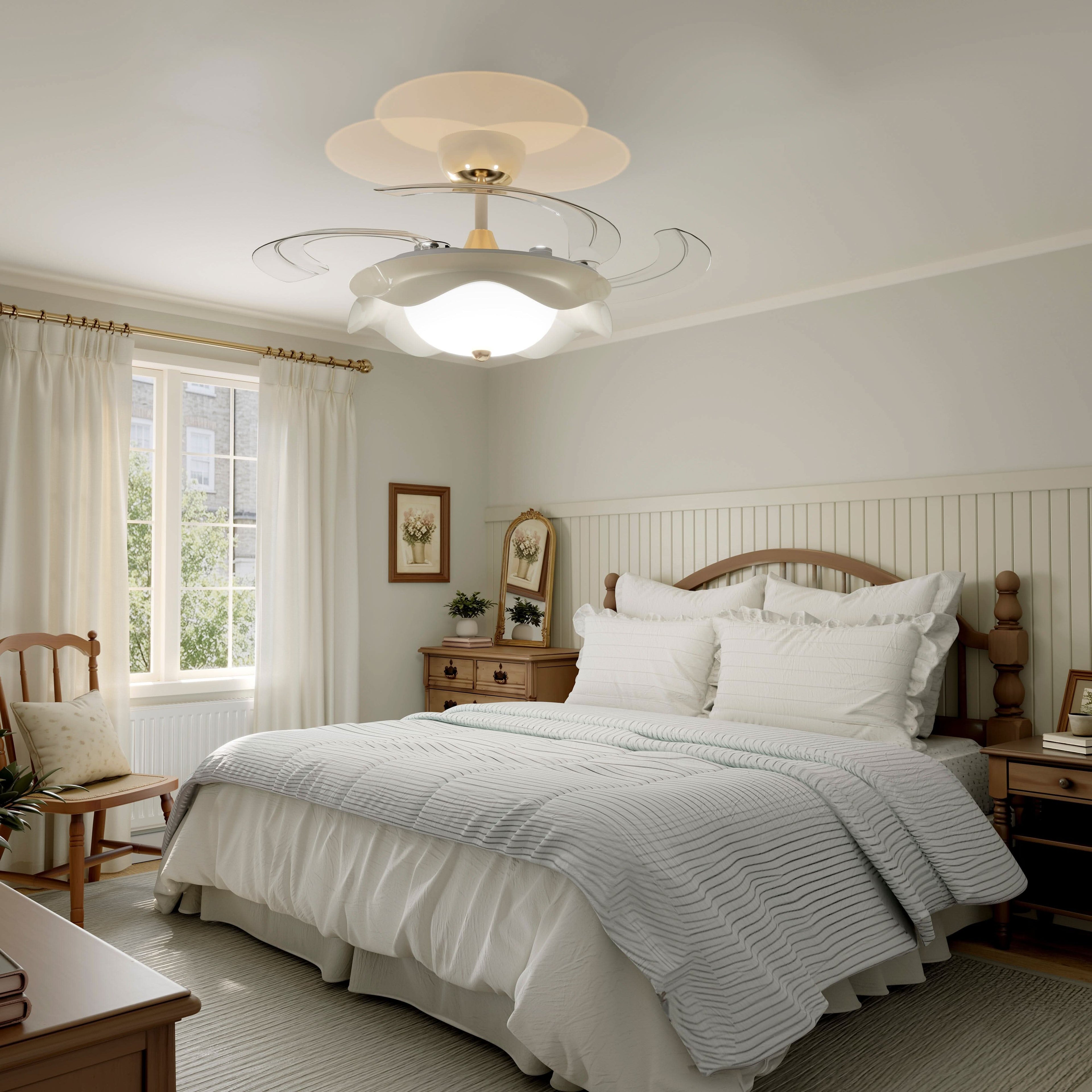 Lightsin 42 Inch Ceiling Fan with Dimmable LED and Reverse Airflow