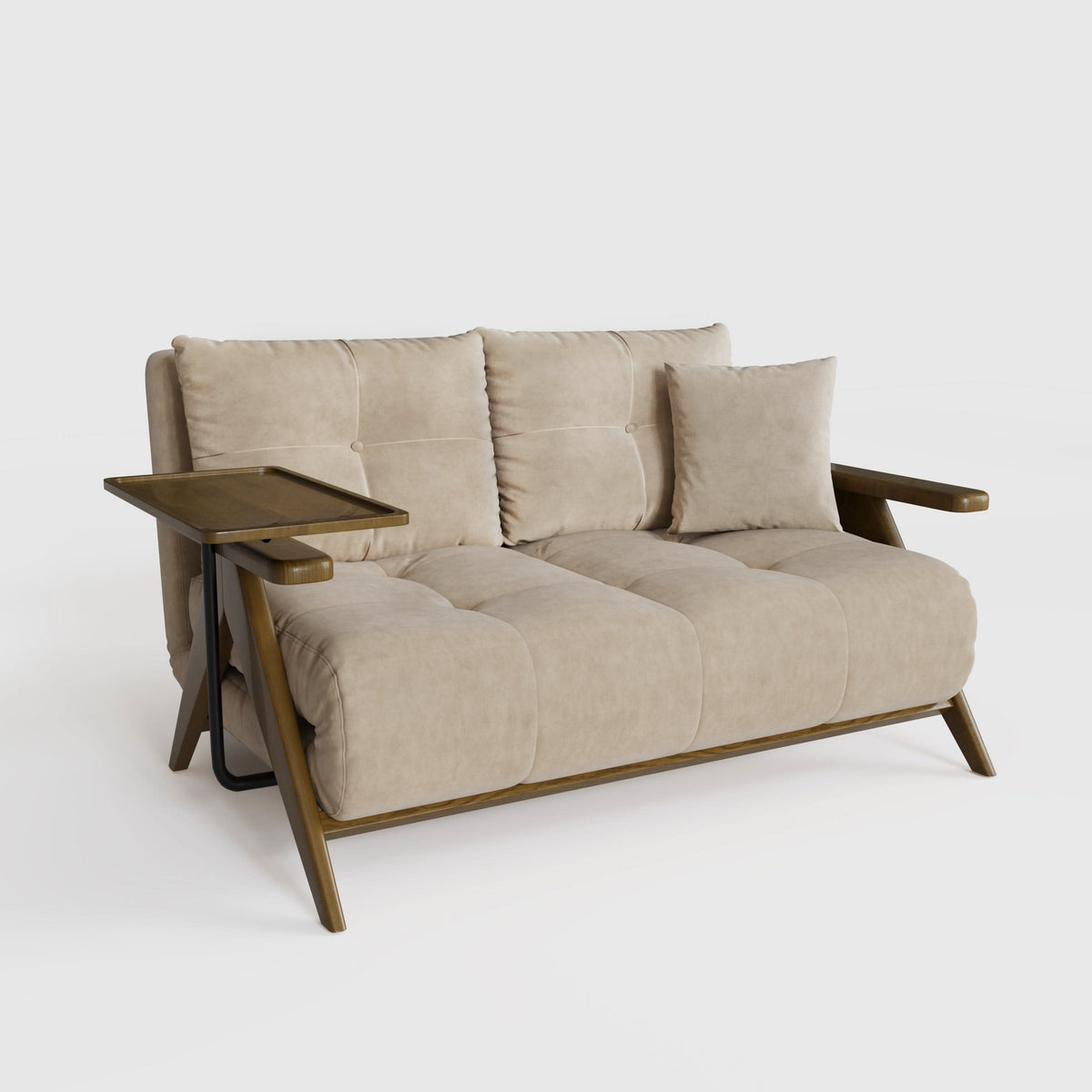 Cottonfy Foldable Matte Fabric Solid Wood 3 Mode Sofa Bed