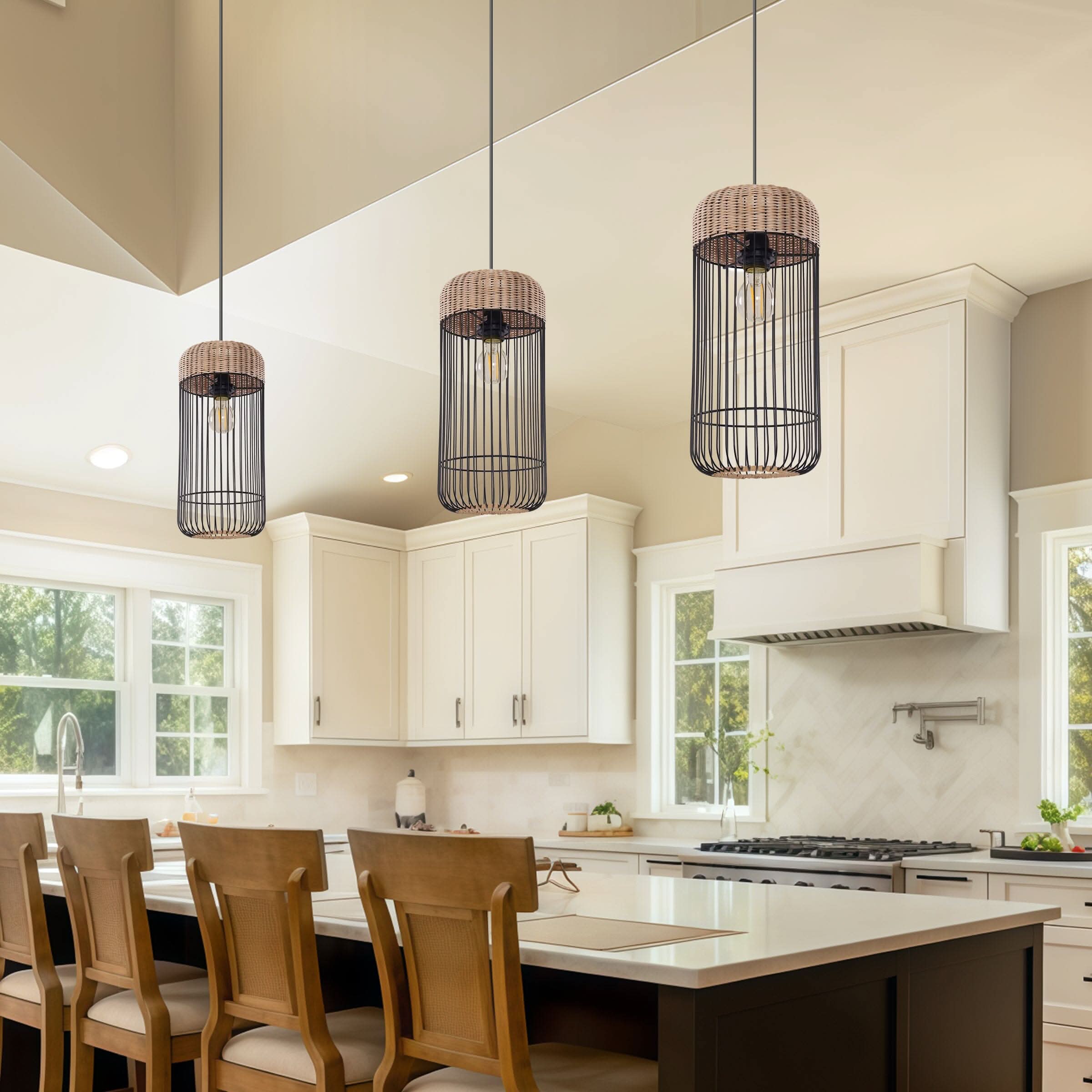 Glyph-Lightsin Woven Rattan Cylinder Pendant Light for Warm and Inviting Spaces