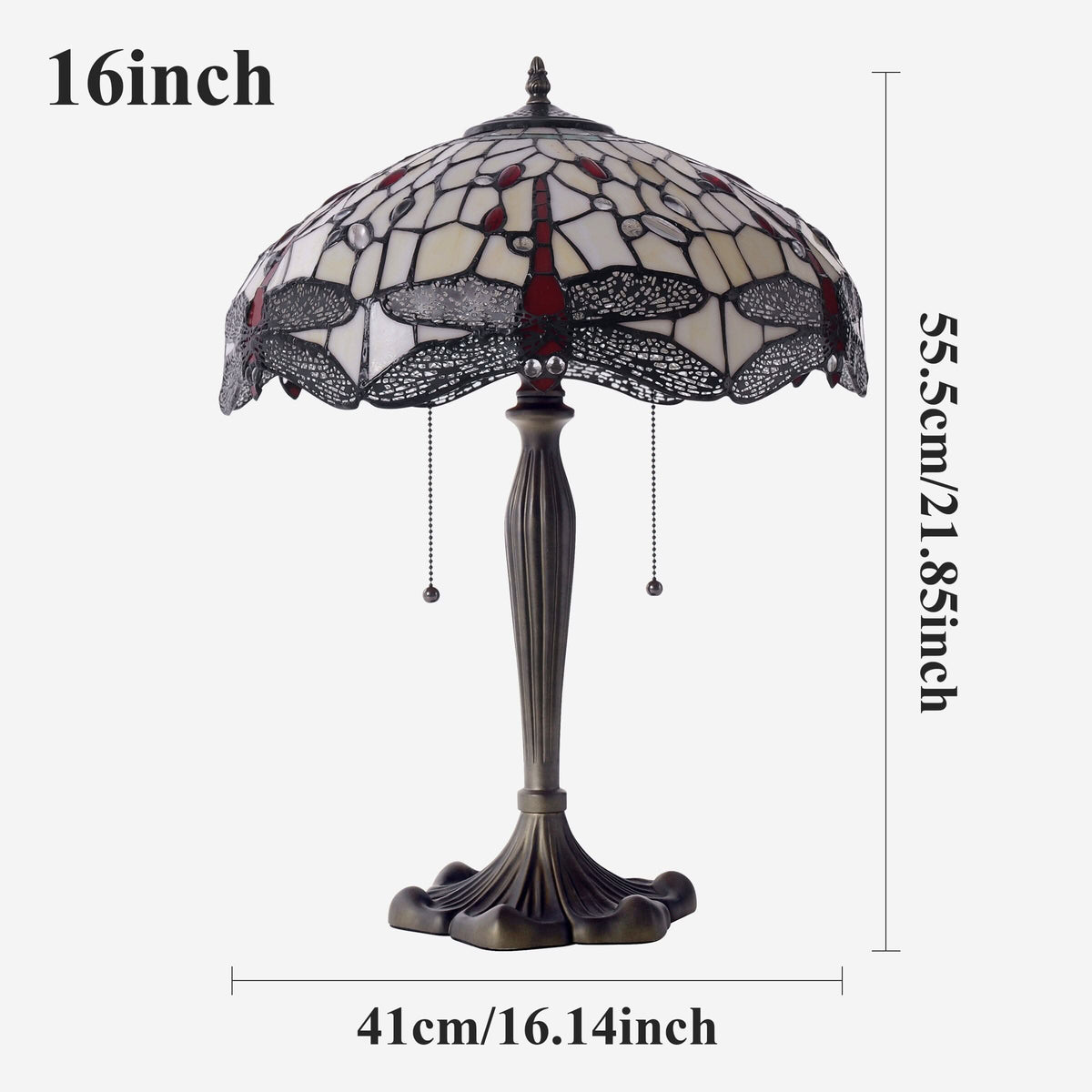 Lightin Tiffany Table Lamp | Handcrafted Stained Glass Dragonfly Series