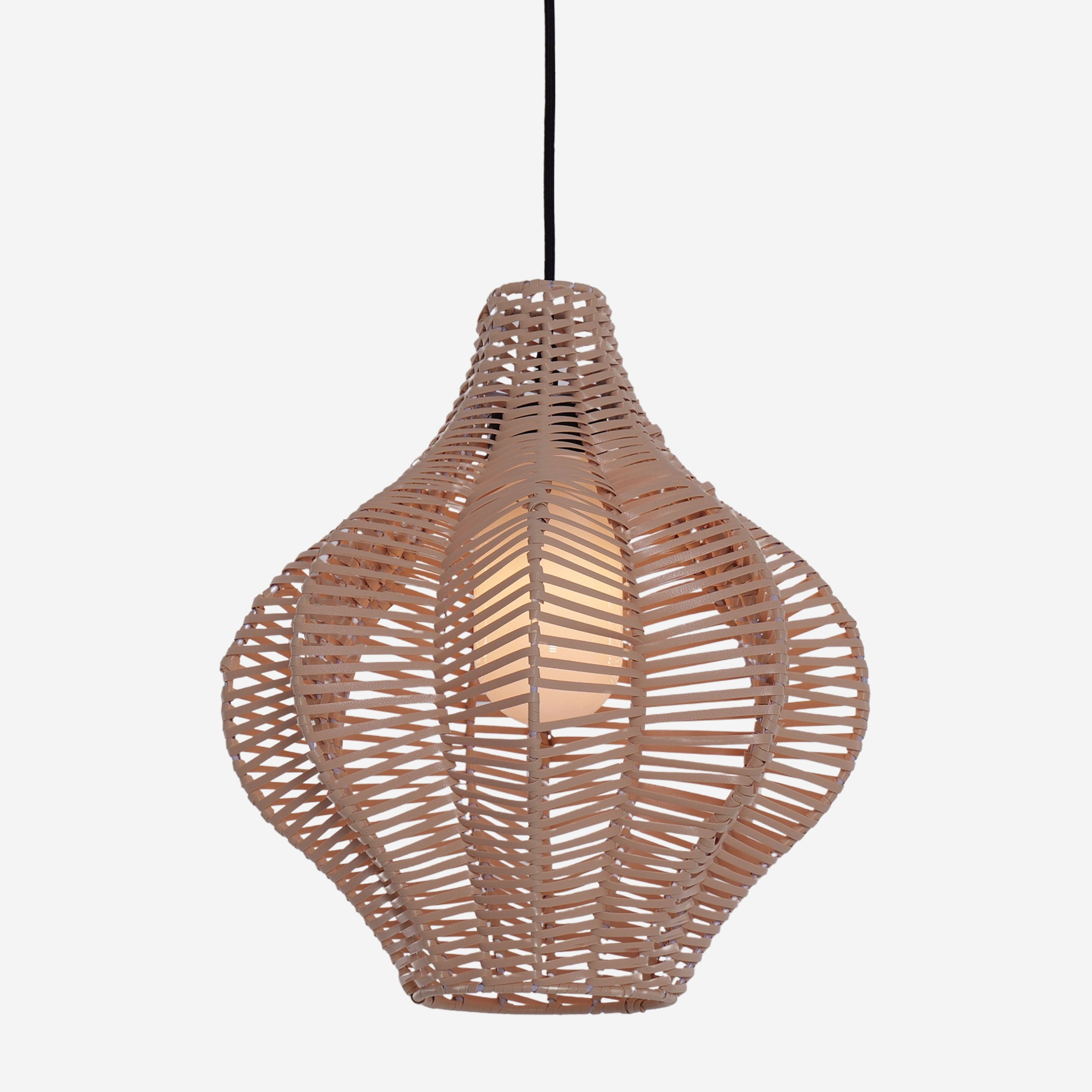 Lightsin Minimalist Handmade Wooden Rattan Pendant Light