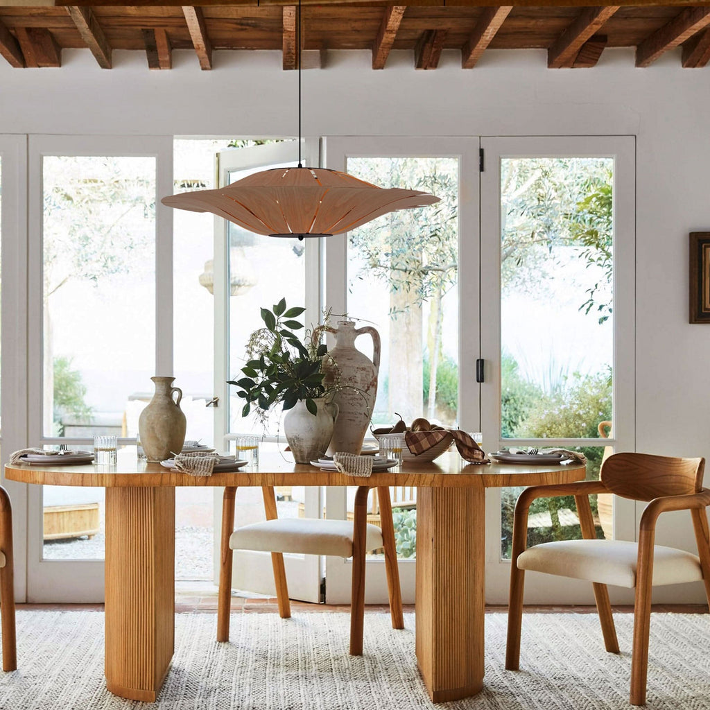 Lightsin Serene Wood Veneer LED Pendant Light with Tranquil Disc Design