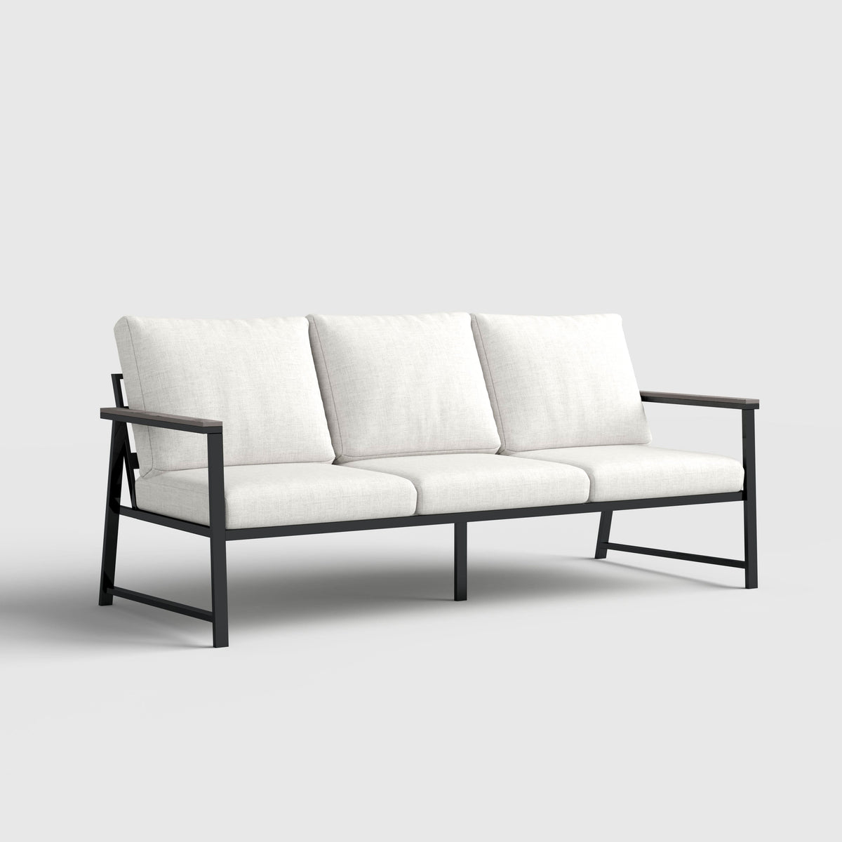 4 Piece Aluminium Outdoor Sofa Set with Glass Table Garden Furniture