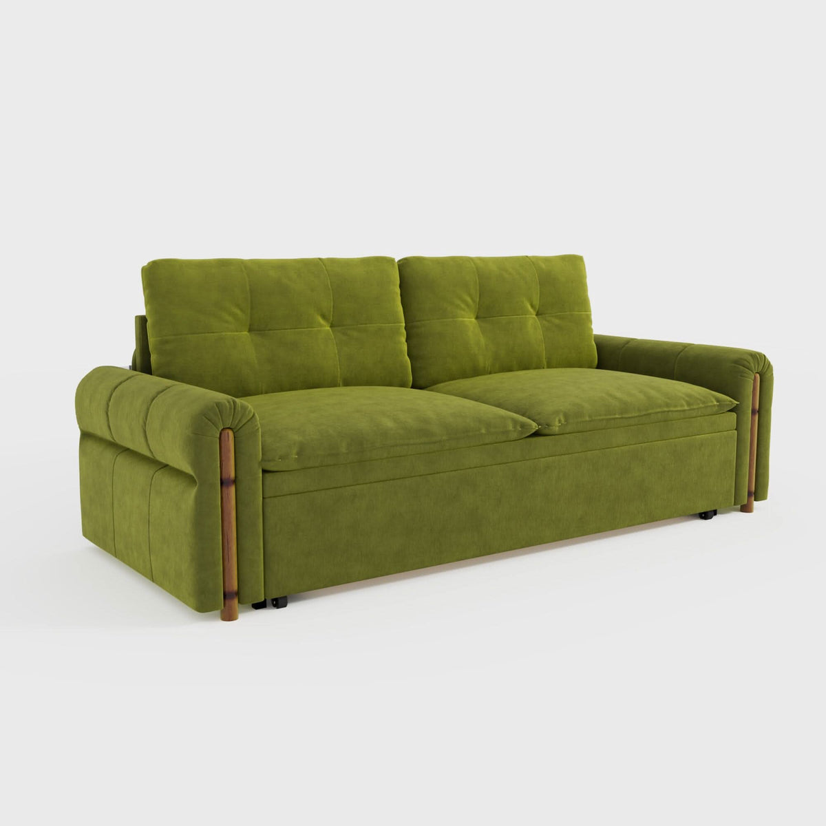 Cottonfy Vintage Pet Friendly Bamboo Design Sofa Bed with Storage