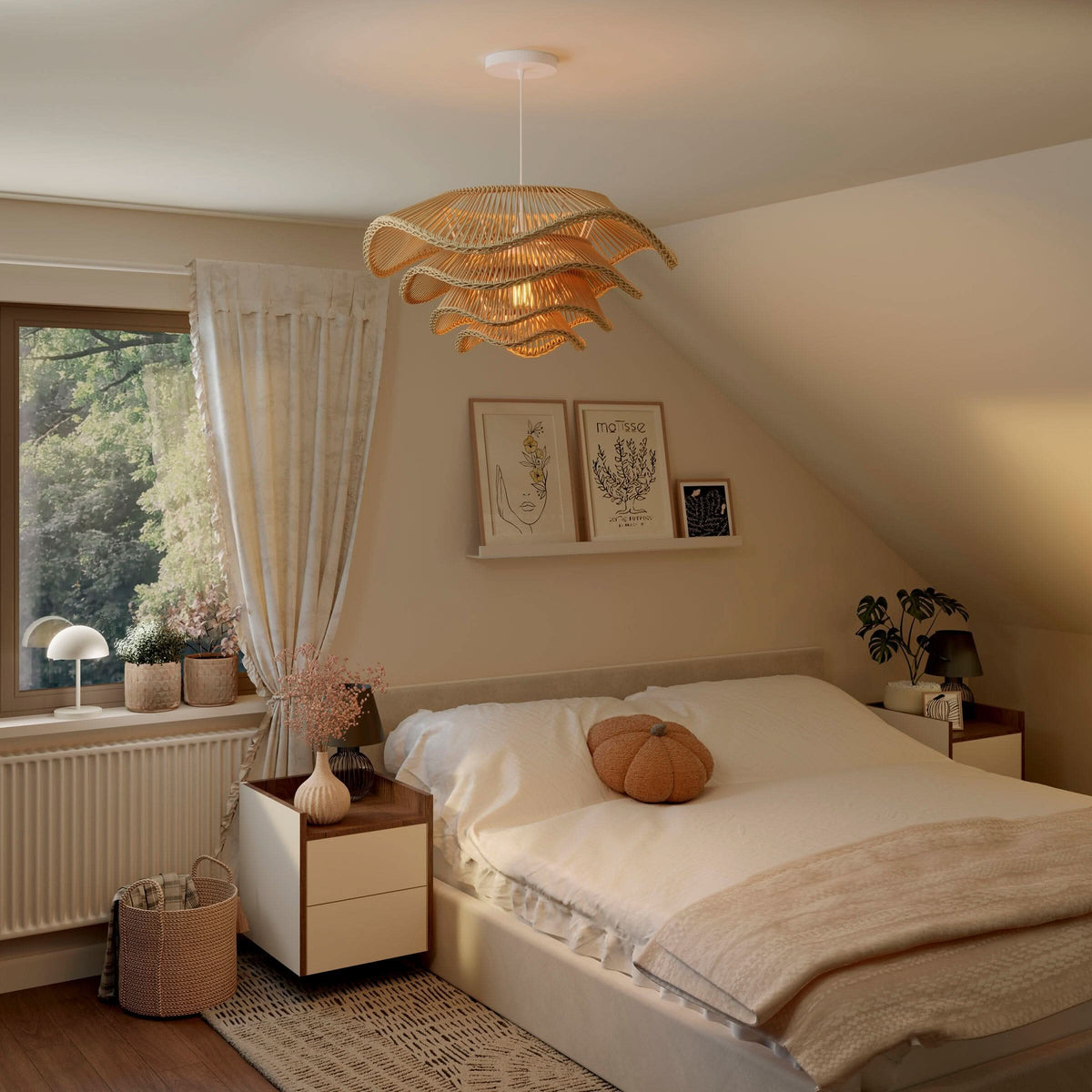 Lightsin Multi-tiered rattan pendant lamp