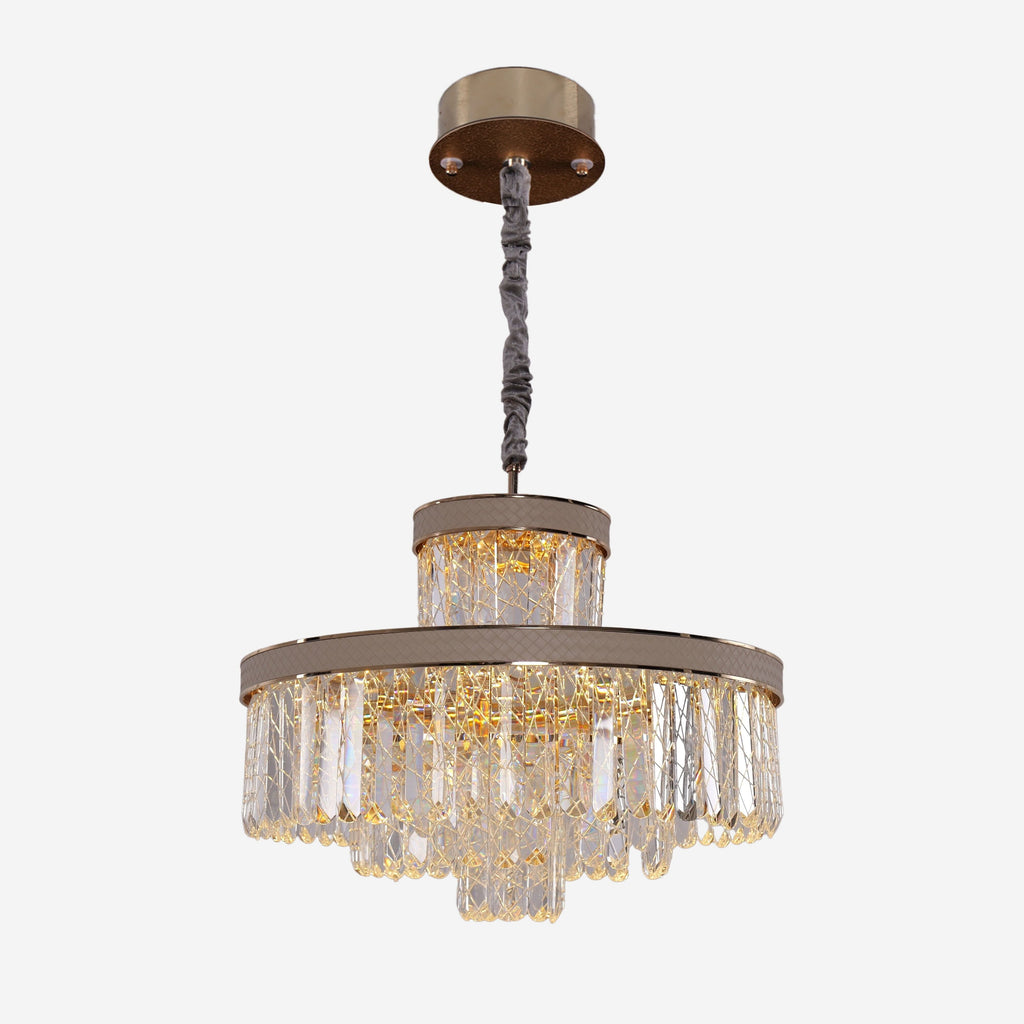 Lightsin Luxury Hanging Lights for Living Room with Golden Crystal Radiance