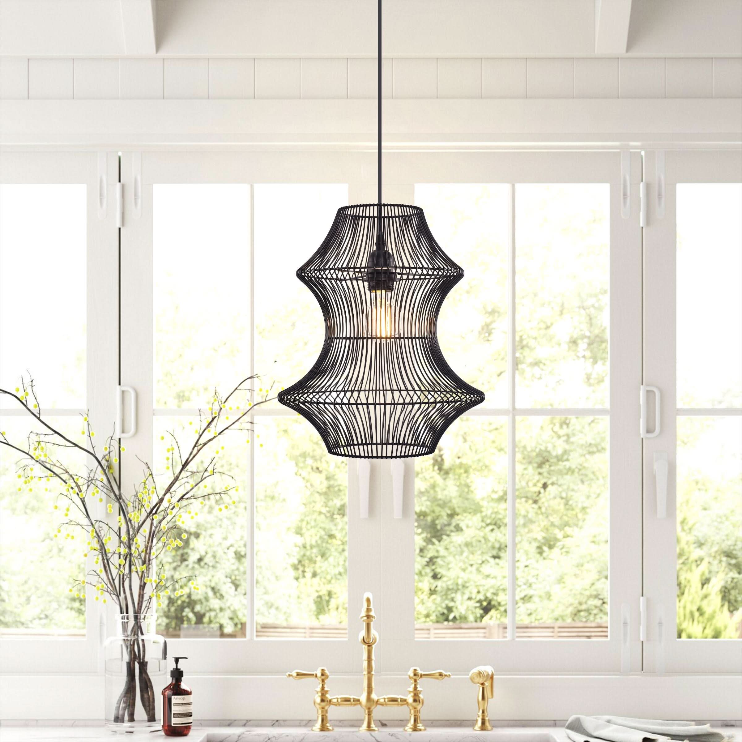 Glyph-Lightsin Industrial Black Iron Pendant Light with Hourglass Shape