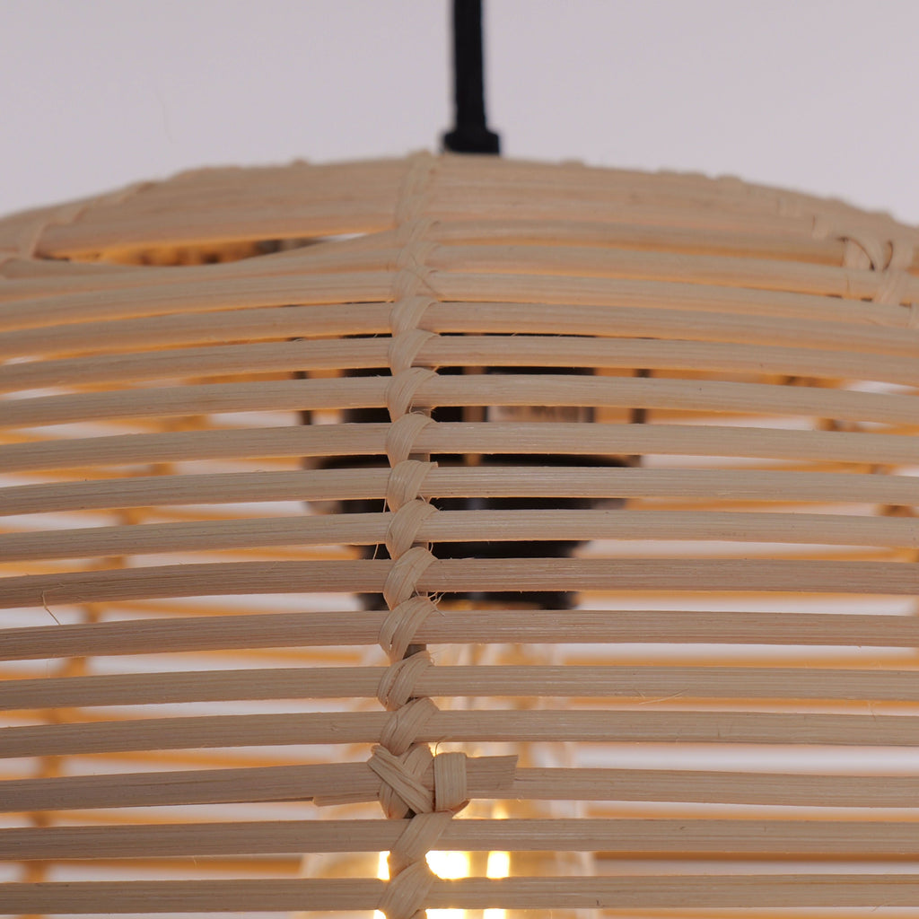 Lightsin Cella-Rustic Rattan Dome Pendant Light – Handwoven Ceiling Pendant Light for Living Room, Kitchen, and Modern Rustic Interiors