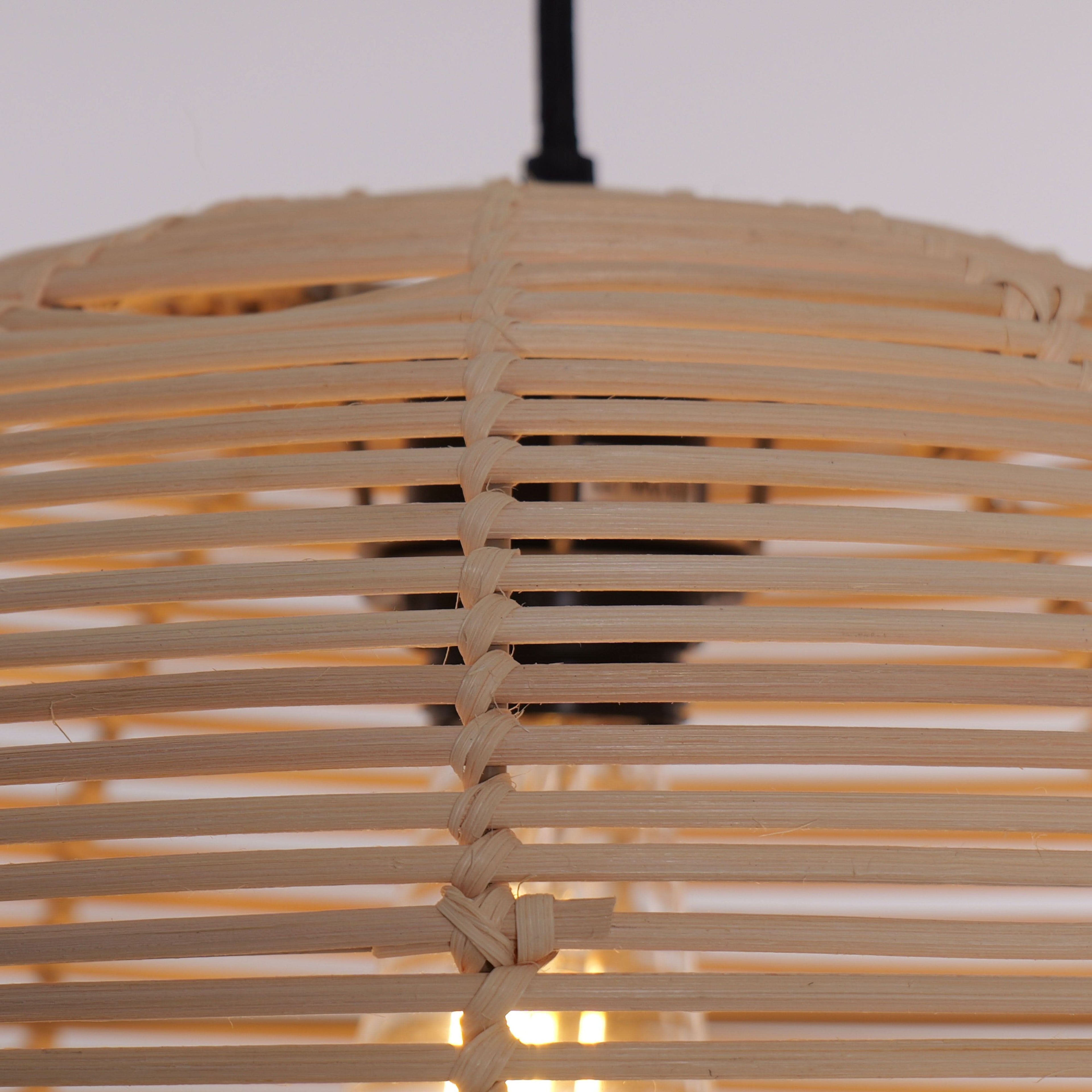 Lightsin Cella-Rustic Rattan Dome Pendant Light – Handwoven Ceiling Pendant Light for Living Room, Kitchen, and Modern Rustic Interiors