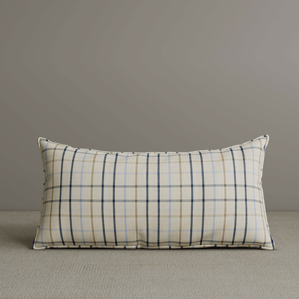 ‍Exclusive Waist Cushion in Light Blue Checkered Cotton Linen, 56*27*12 CM (100% off)
