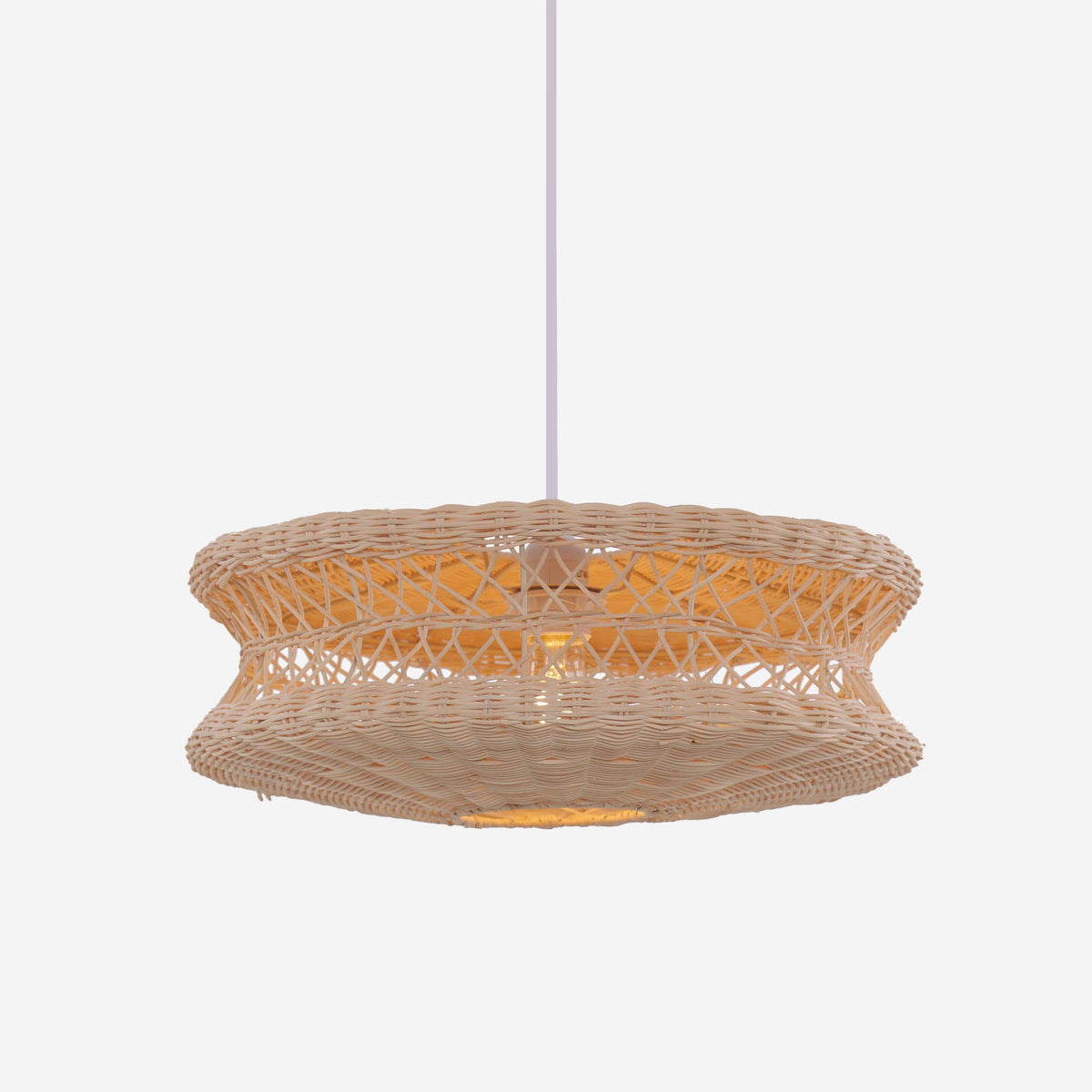 Lightsin Bohemian Wicker Hanging Lamp with Layered Woven Structure