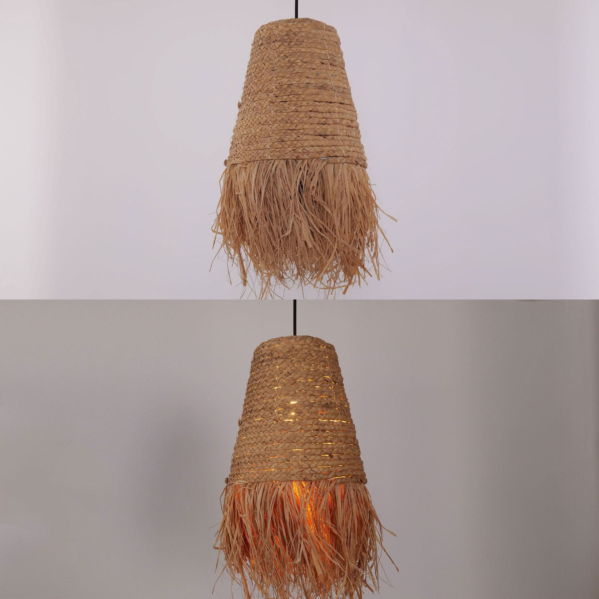 Lightsin Zen Wabi-Sabi Woven Pendant Light with Natural Grass Texture