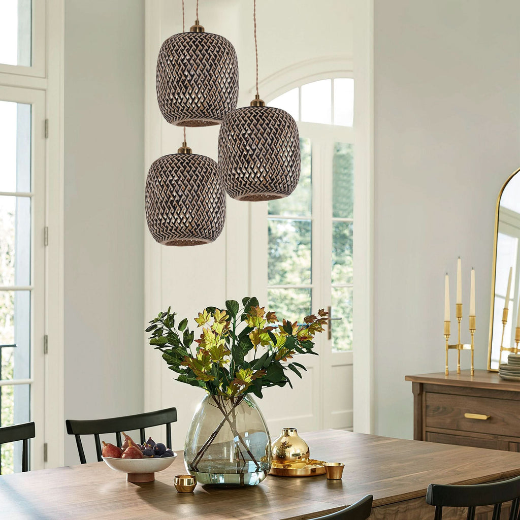 Lightsin Geometric Black Bamboo Pendant Light