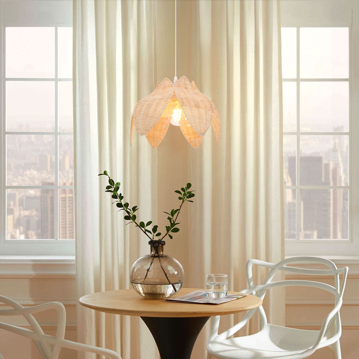 Lightsin AmberNest Natural Rattan Light for Calm Cozy Corners